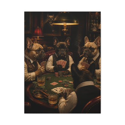 French Bulldog Poker Club Wall Art & Canvas Print