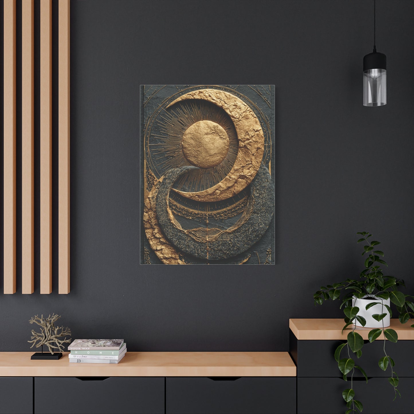 Celestial Gold Eclipse Wall Art & Canvas Print