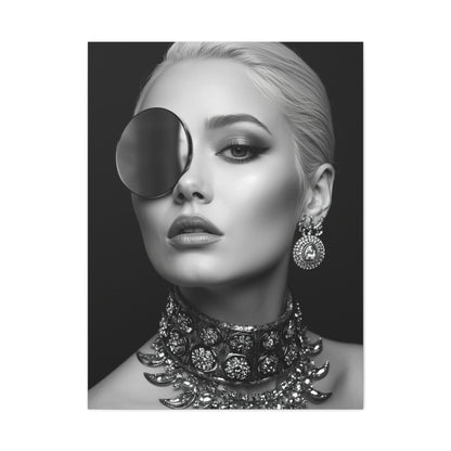 Monochrome Luxury Disc Portrait Wall Art & Canvas Print