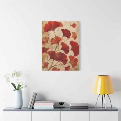 Red Ginkgo Botanical Composition Wall Art & Canvas Print