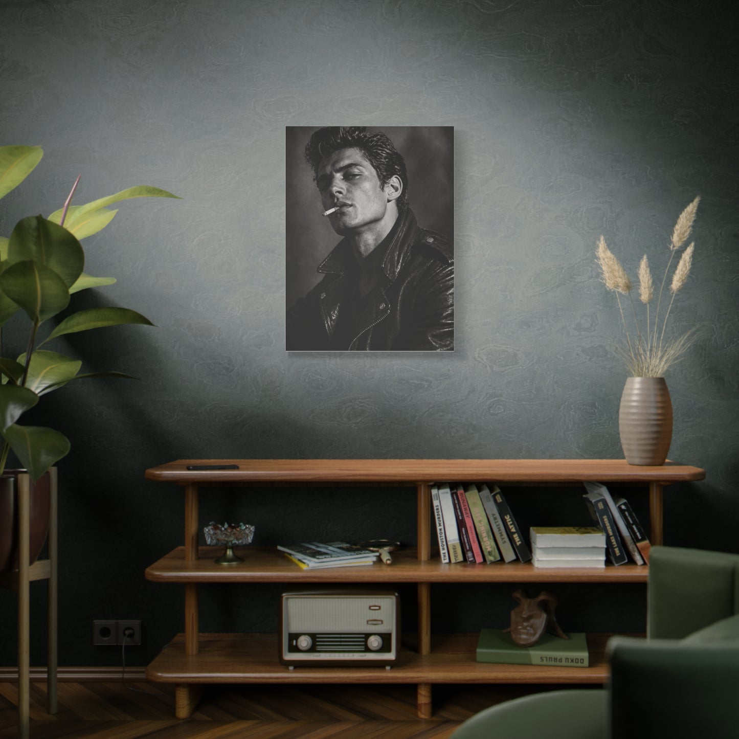 Rebel Leather Jacket Portrait Wall Art & Canvas Print