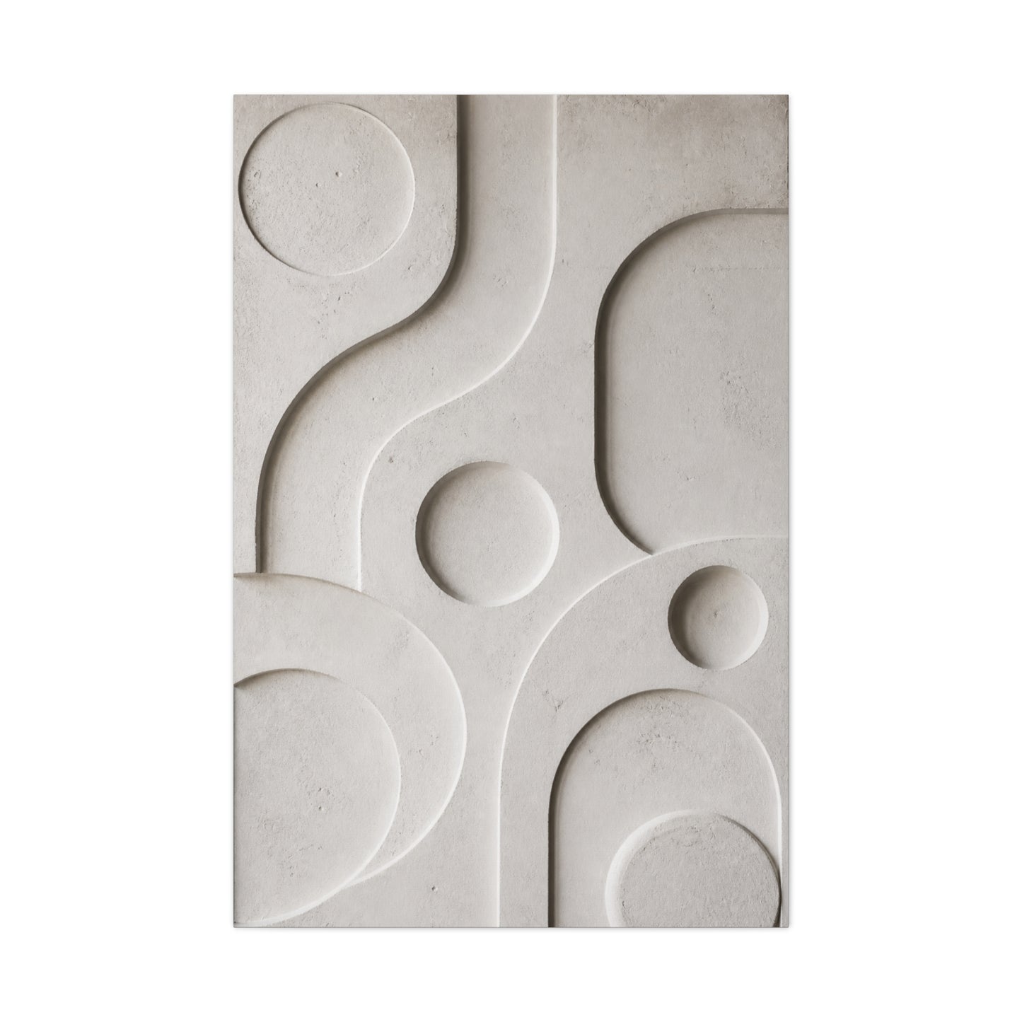 Monumental White Concrete Relief Wall Art & Canvas Print