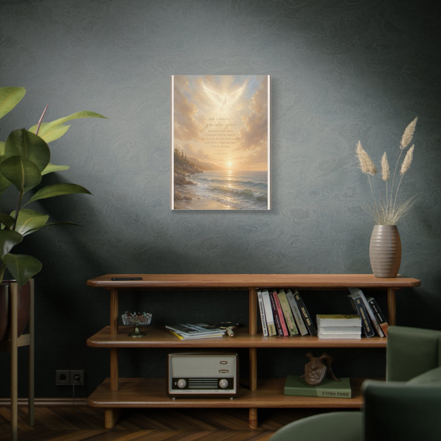 Isaiah Coastal Dove Scripture Wall Art & Canvas Print