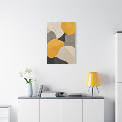 Pebble Form Mustard & Neutral Abstract Wall Art & Canvas Print