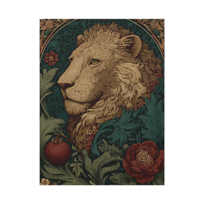 Ornamental Lion Botanical Heritage Wall Art & Canvas Print