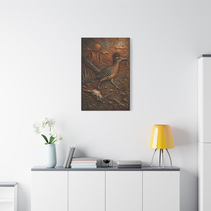 Hammered Copper Roadrunner Southwest Wall Art & Canvas Print