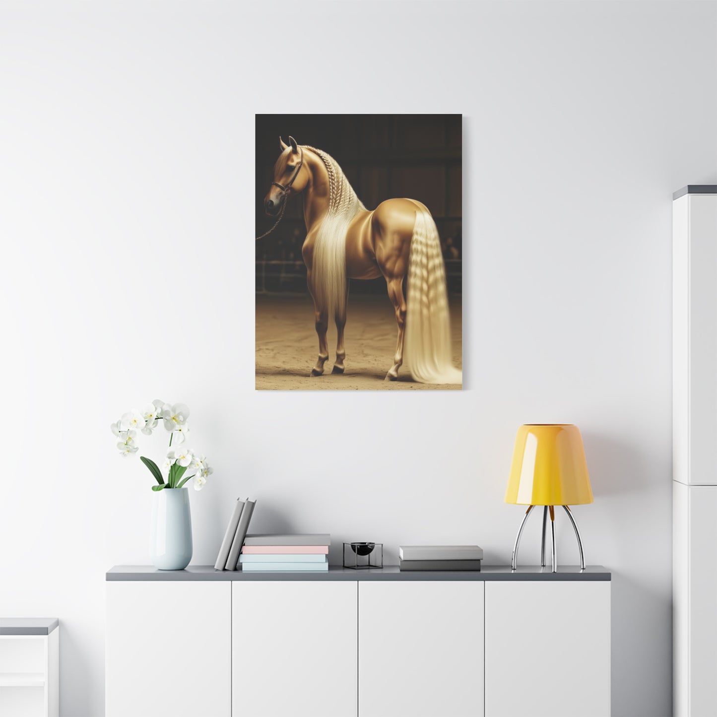 Golden Palomino Luxury Arena Horse Wall Art & Canvas Print