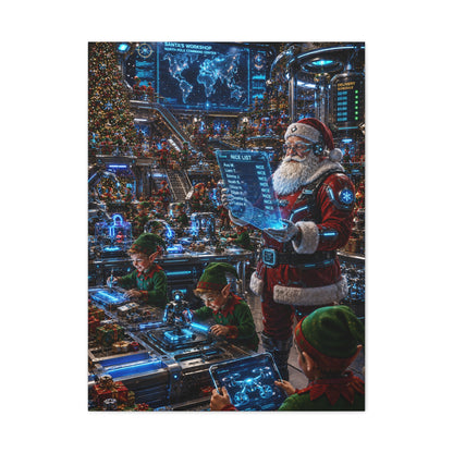Futuristic Santa Workshop Wall Art & Canvas Print