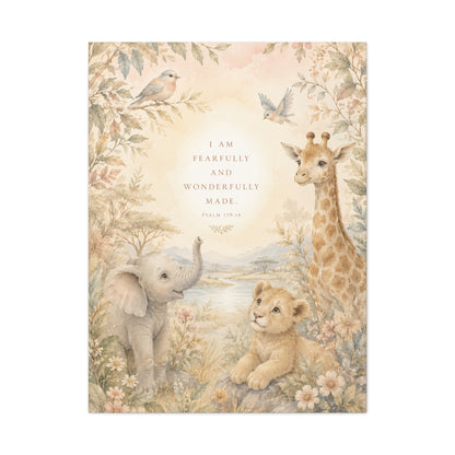 Fearfully and Wonderfully Made Nursery Scripture Wall Art & Canvas Print