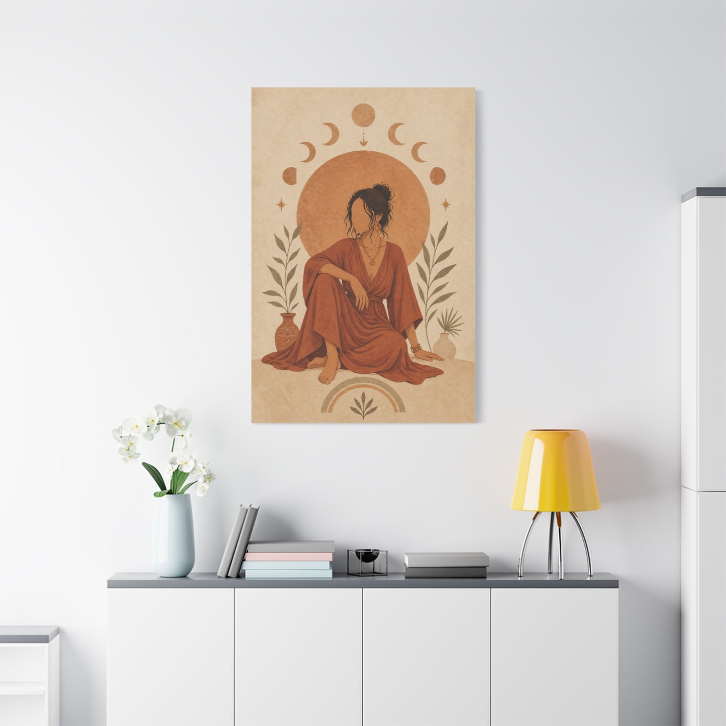 Bohemian Sun Goddess Portrait Wall Art & Canvas Print