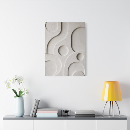Monumental White Concrete Relief Wall Art & Canvas Print