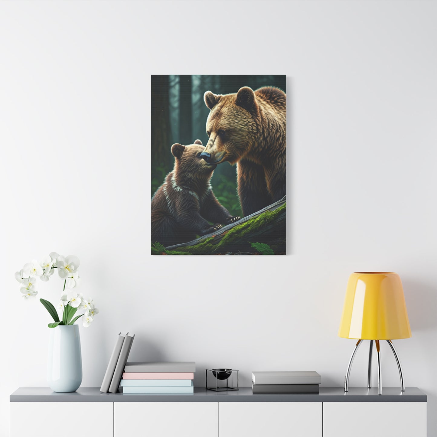 Mother and Cub Bear Forest Wall Art & Canvas Prints