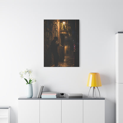 French Quarter Alley Trumpet Scene Wall Art & Canvas Print