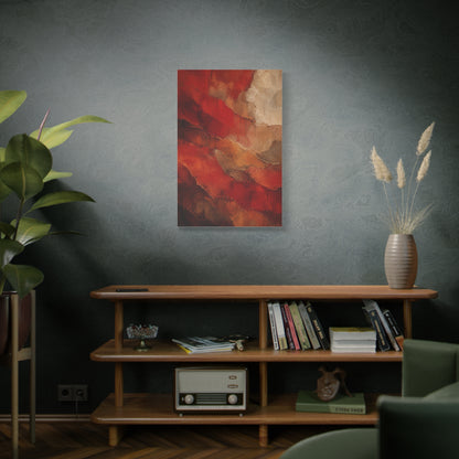 Earthy Layered Red Terrain Abstraction Wall Art & Canvas Print