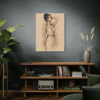 Elegant Charcoal Figure Study Wall Art & Canvas Print