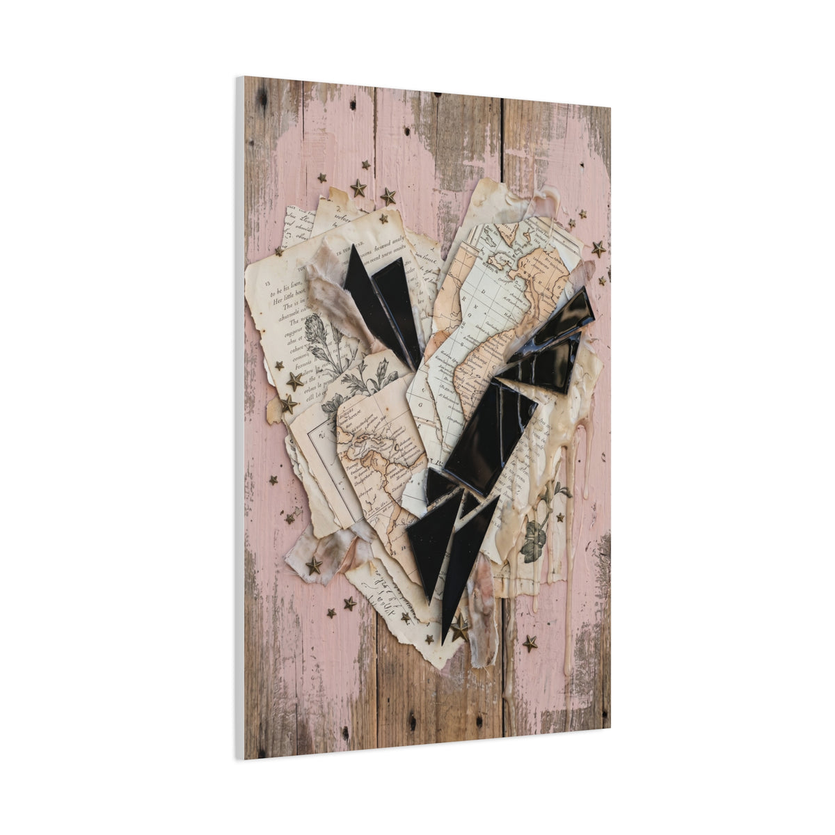 Reclaimed Mixed Media Heartless Romance Wall Art & Canvas Print