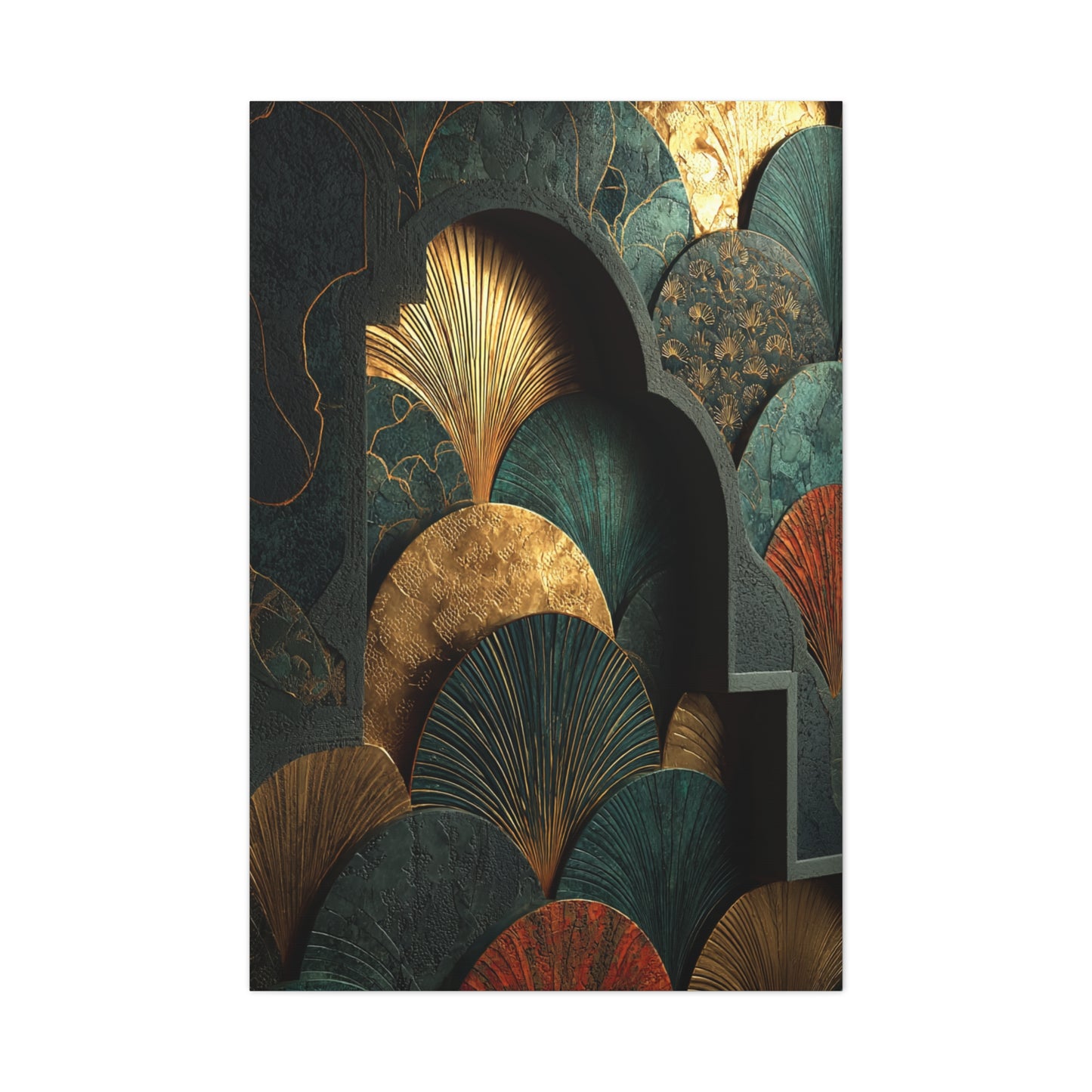 Emerald Art Deco Architectural Wall Art & Canvas Print