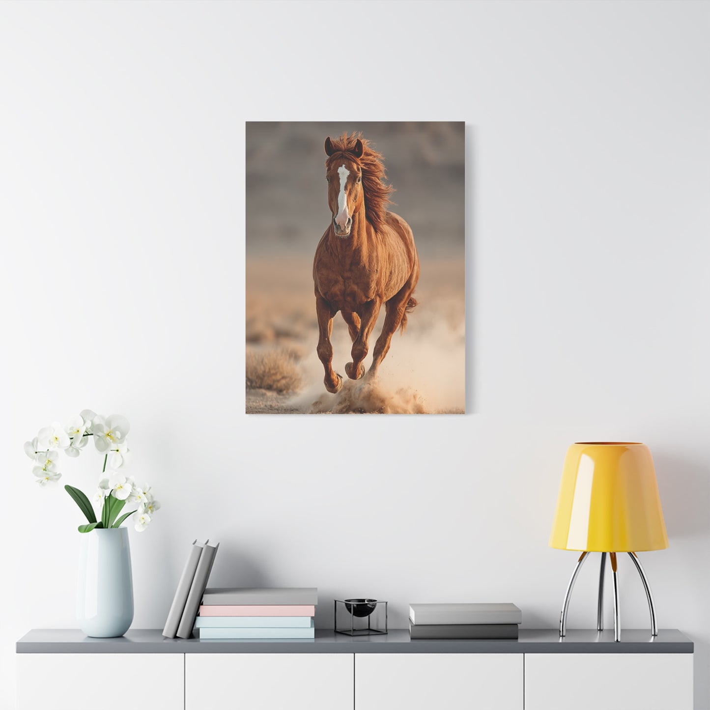 Running Chestnut Stallion Power Wall Art & Canvas Print