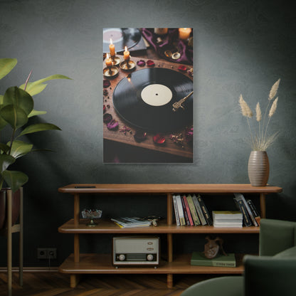 Candlelit Vinyl Love Night Scene Wall Art & Canvas Print