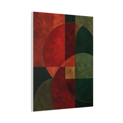 Red and Emerald Geometric Abstract Wall Art & Canvas Print