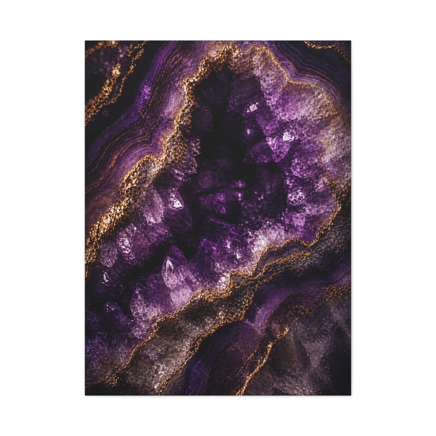 Amethyst Geode Crystal Abstraction Wall Art & Canvas Print