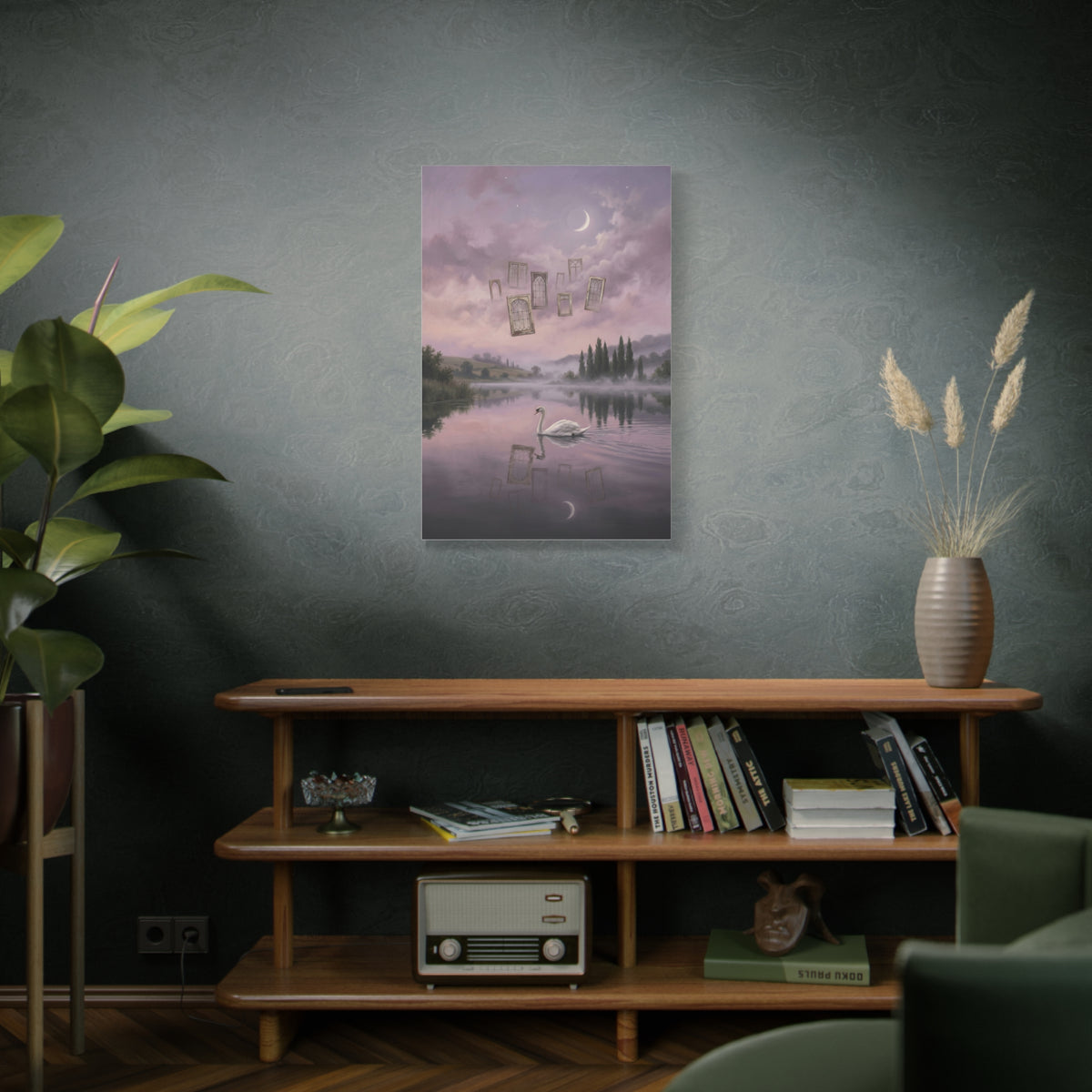 Surreal Swan Dreamscape Reflection Wall Art & Canvas Print