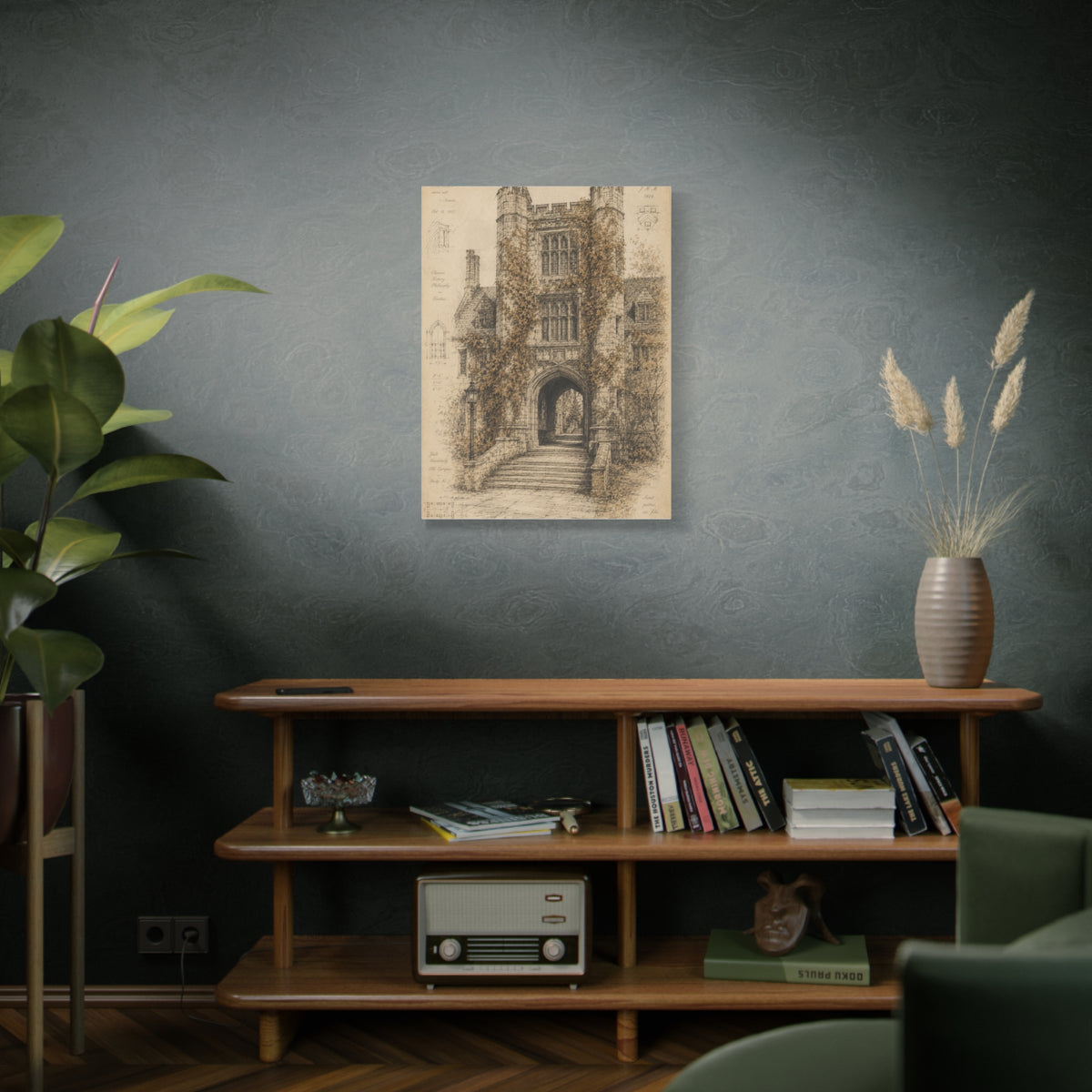Ivy-Covered Gothic Arch Architectural Study Wall Art & Canvas Print