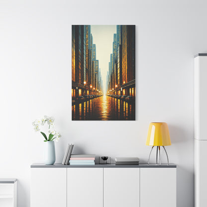 Golden City Reflection Wall Art & Canvas Prints