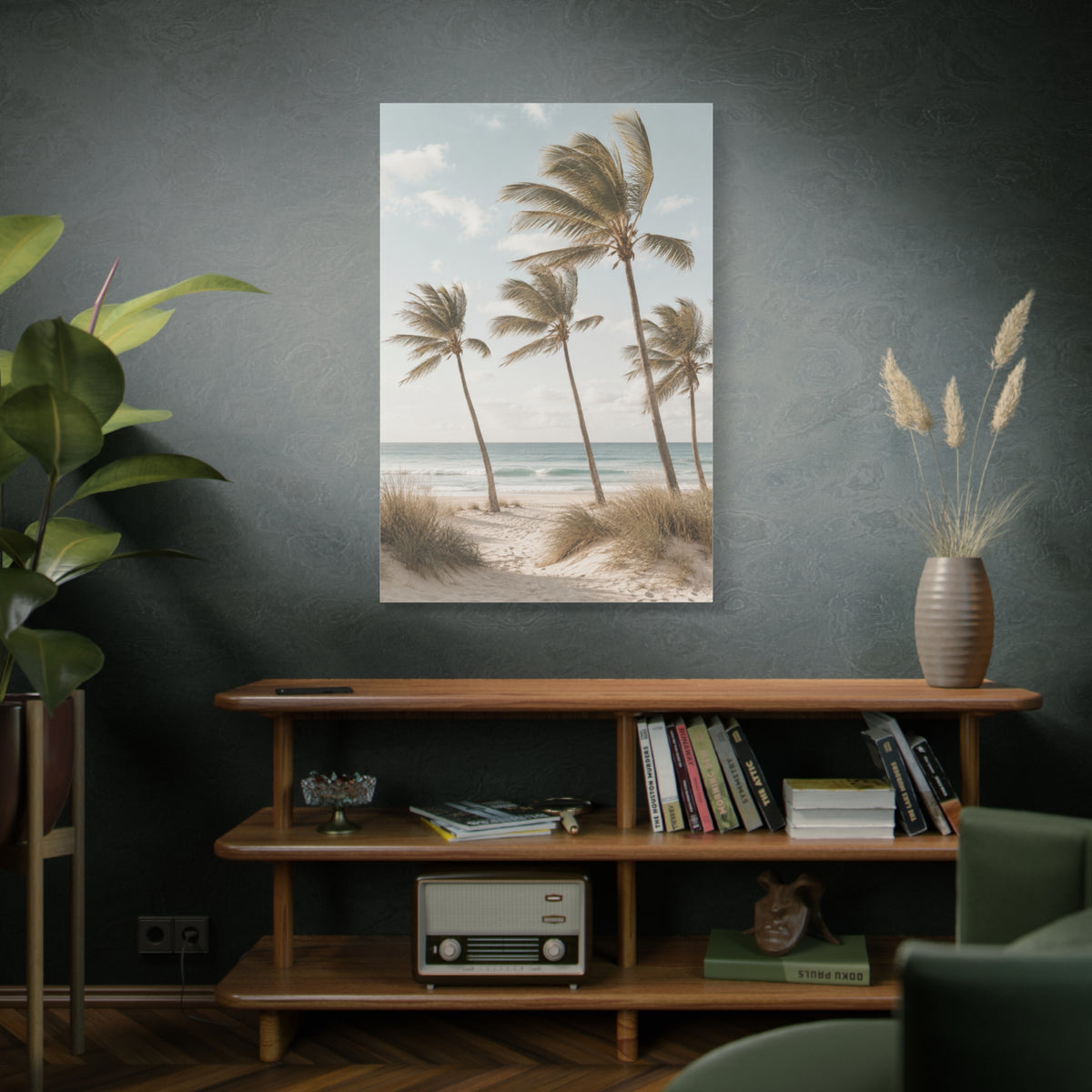 Coastal Palm Breeze Minimal Trees Wall Art & Canvas Print