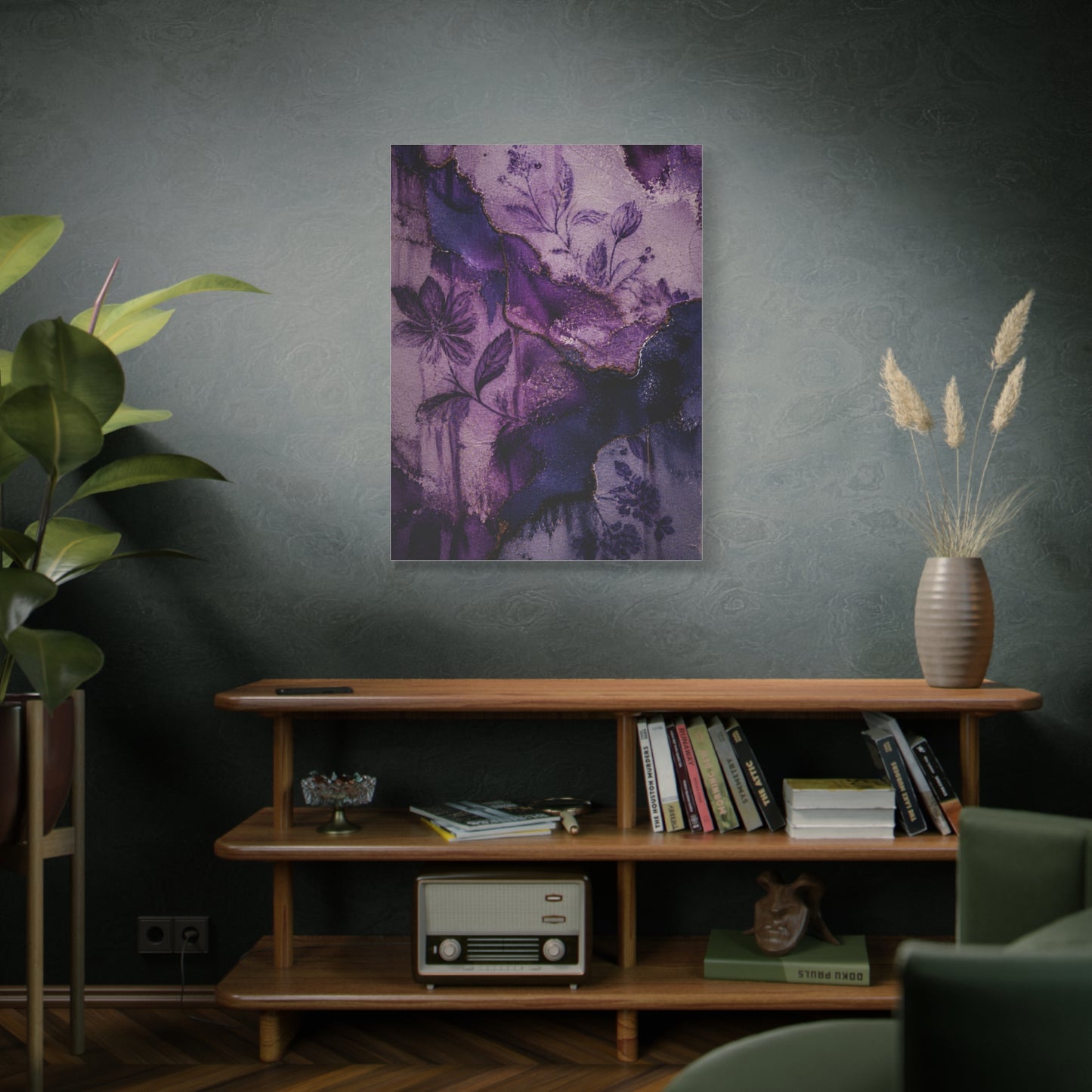 Purple Botanical Ceramic Texture Wall Art & Canvas Print
