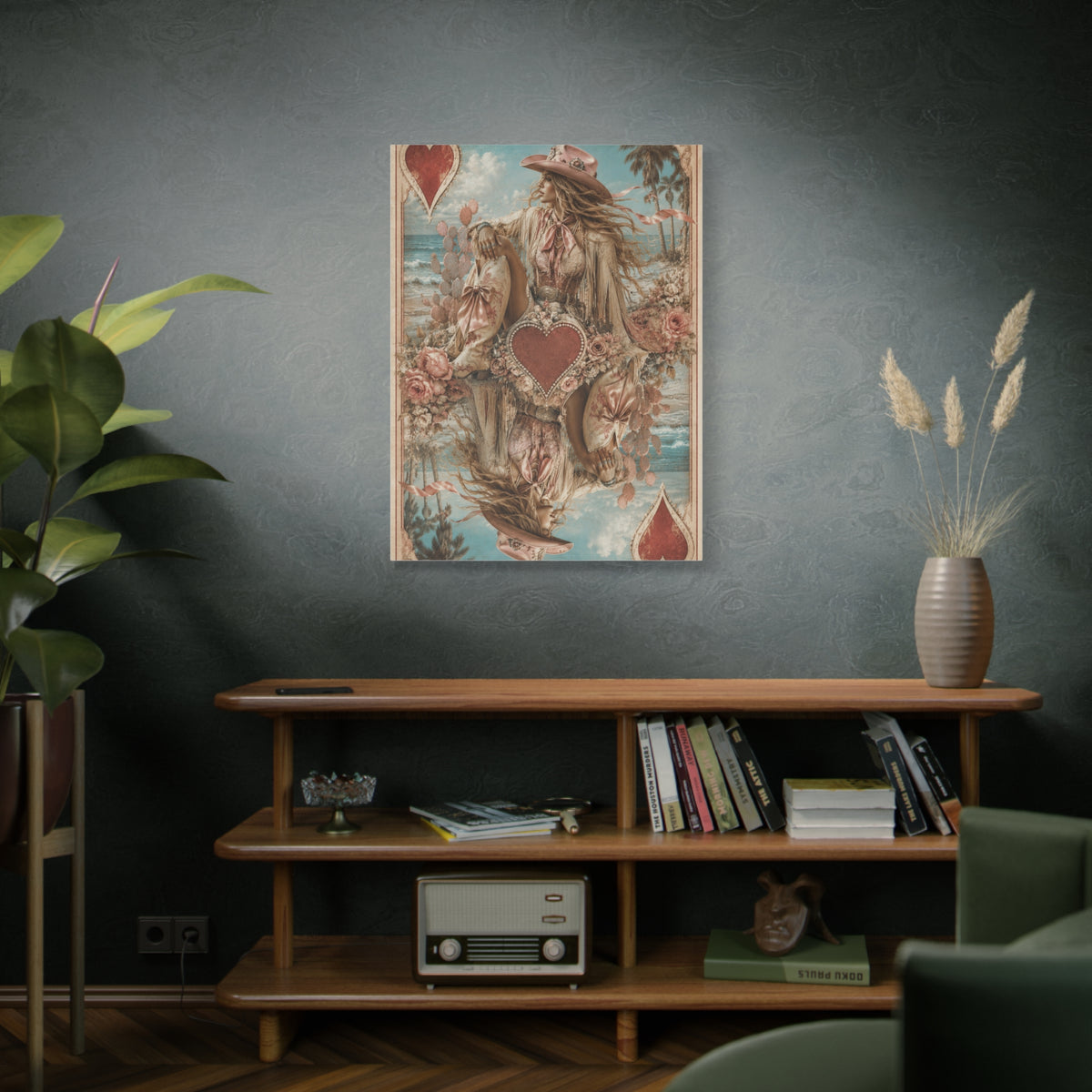 Coastal Cowgirl Playing Card Portrait Wall Art & Canvas Print