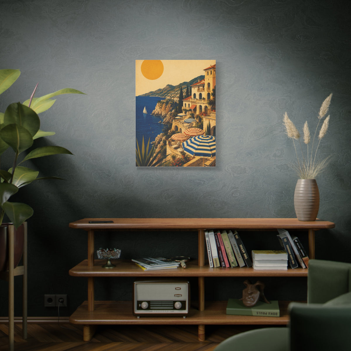 Riviera Coastal Terrace Poster Wall Art & Canvas Print