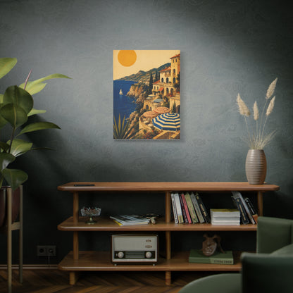 Riviera Coastal Terrace Poster Wall Art & Canvas Print