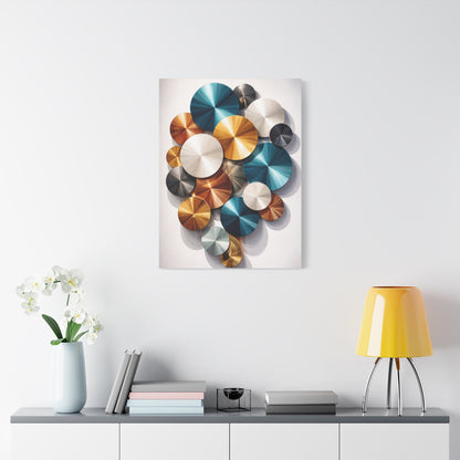 Overlapping Multicolor Metal Circles Wall Art & Canvas Print