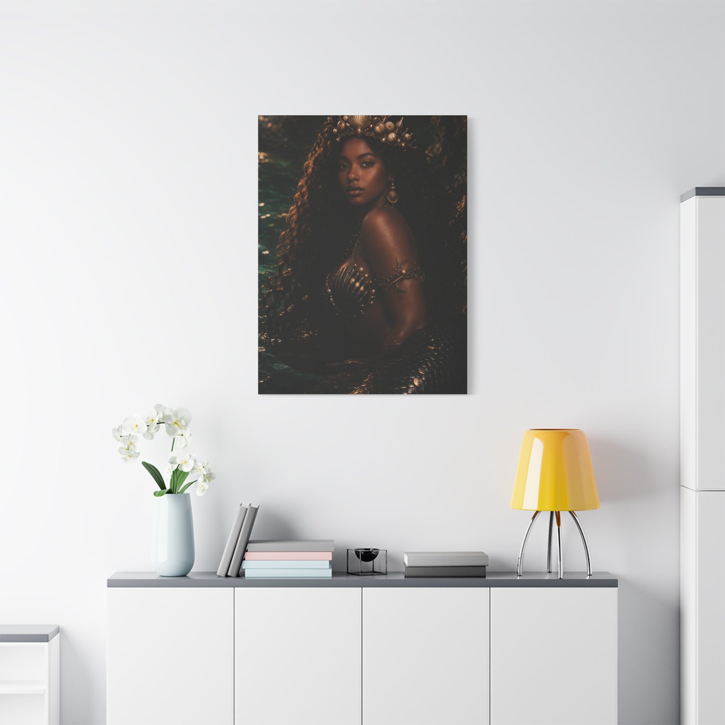 Regal Ocean Queen Mermaid Portrait Wall Art & Canvas Print