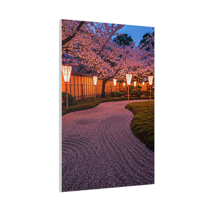 Japanese Lantern Garden With Cherry Blossoms Wall Art & Canvas Prints