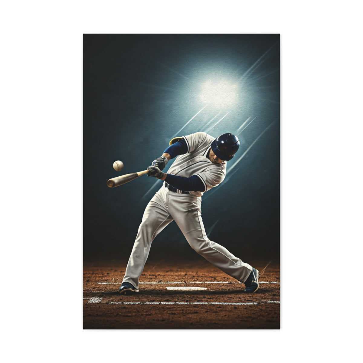 Baseball Player Spotlight Swing Drama Wall Art & Canvas Prints