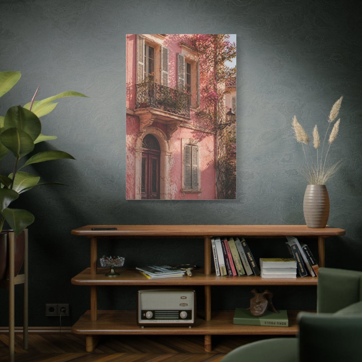 Romantic European Pink Facade Wall Art & Canvas Print