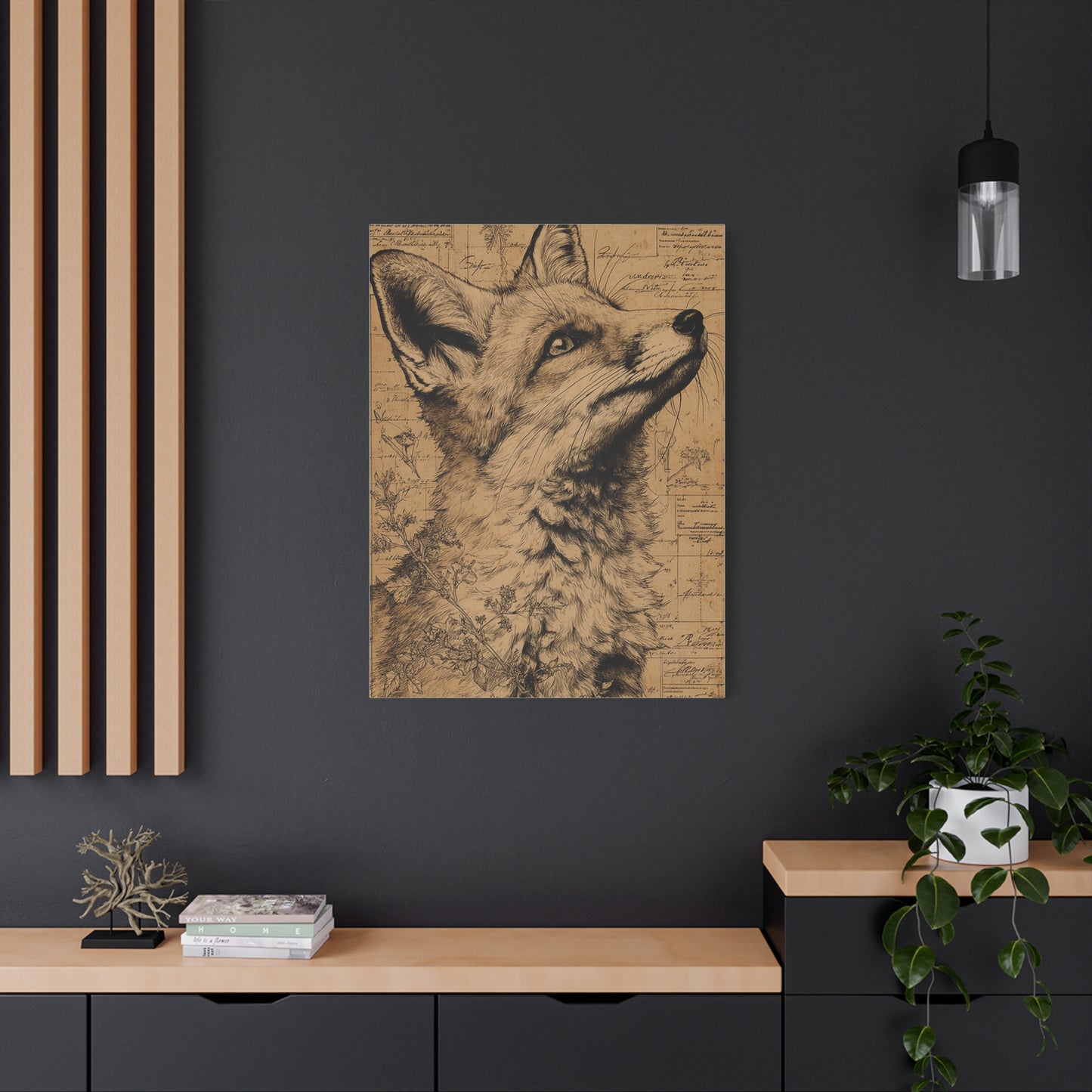 Vintage Natural History Fox Study Wall Art & Canvas Print