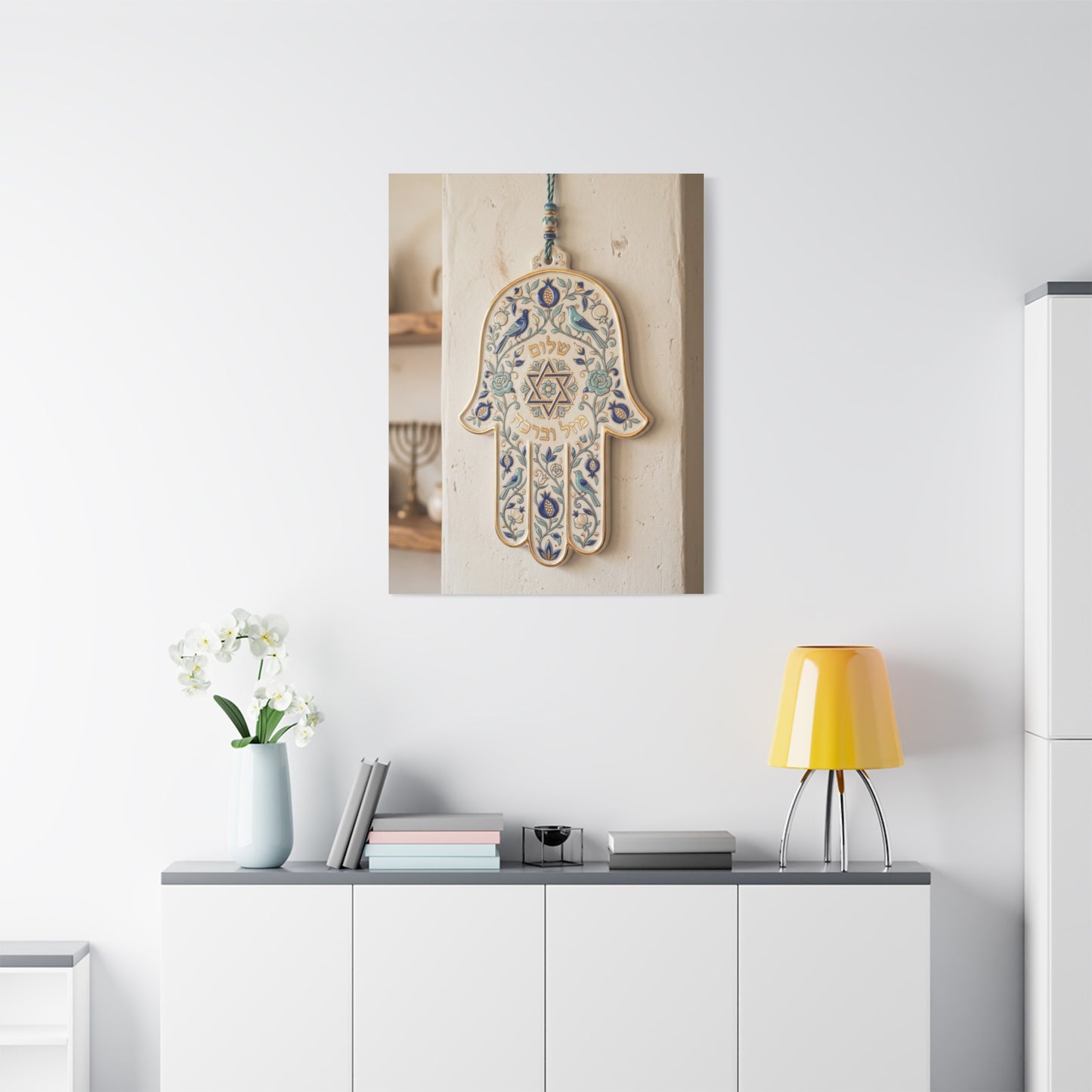 Ceramic Hamsa Blessing Wall Art & Canvas Print