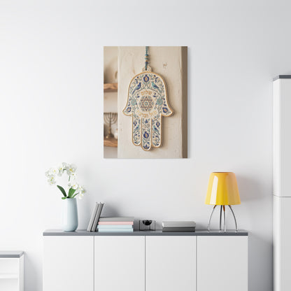Ceramic Hamsa Blessing Wall Art & Canvas Print