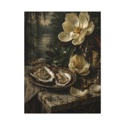 Magnolia & Oyster Still Life Elegance Wall Art & Canvas Print