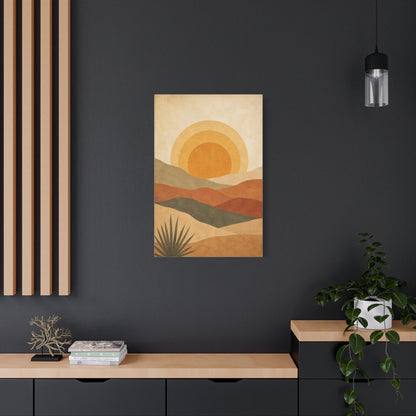 Boho Desert Sun Layers Abstract Wall Art & Canvas Print
