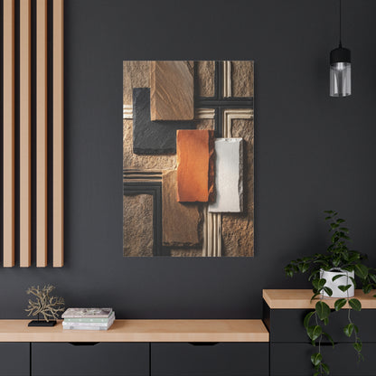 Sculptural Stone Geometry Composition Wall Art & Canvas Print