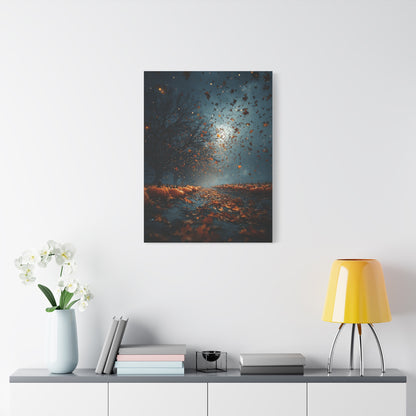 Autumn Leaf Storm Pumpkin Field Wall Art & Canvas Print