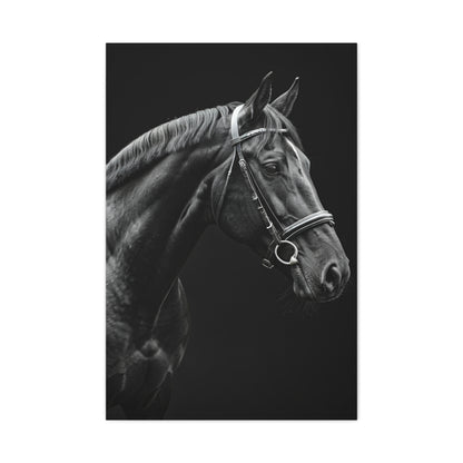 Elegant Black Stallion Profile Wall Art & Canvas Prints