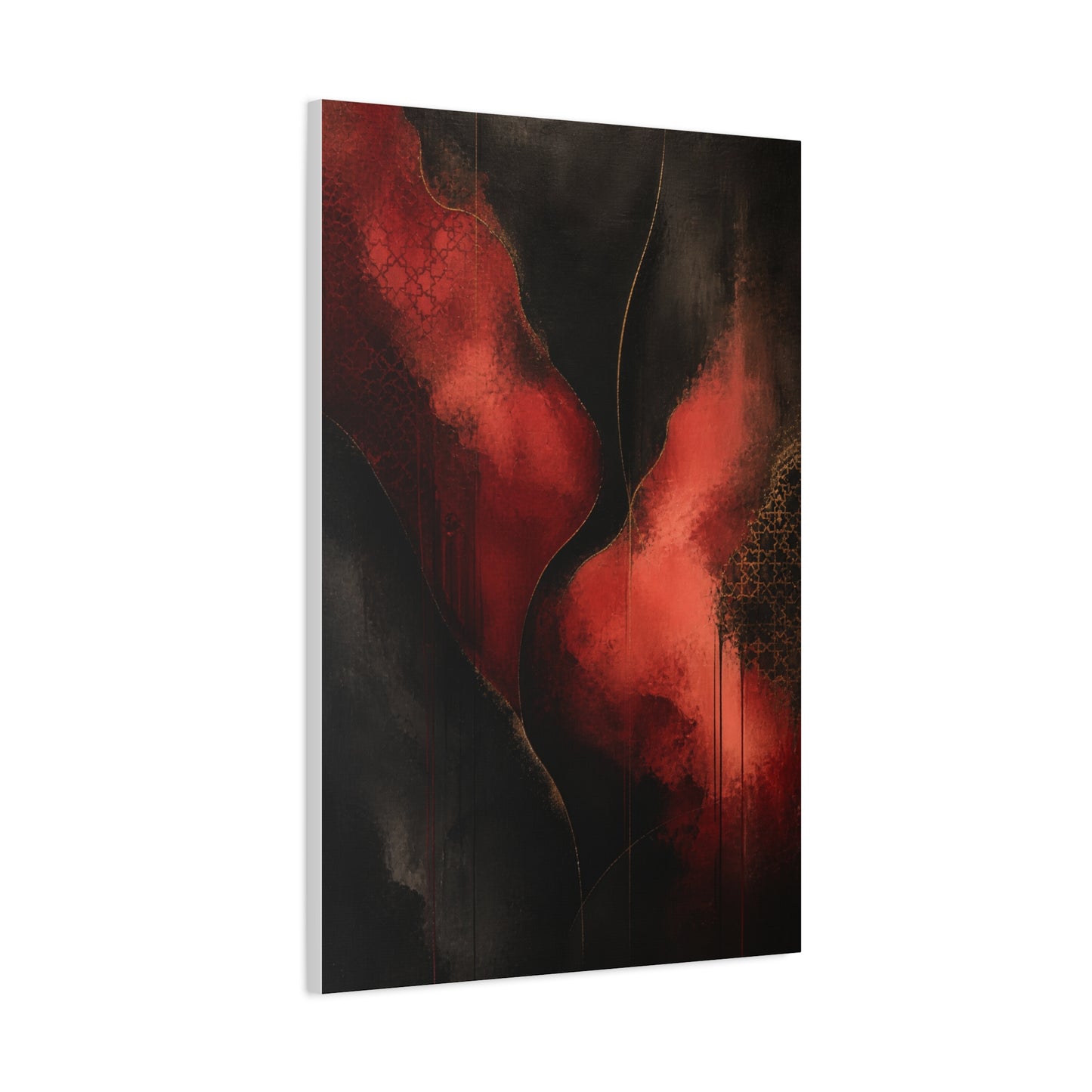 Red and Black Luxury Abstract Flow Wall Art & Canvas Print