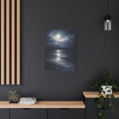 Moonlit Ocean Horizon Wall Art & Canvas Print