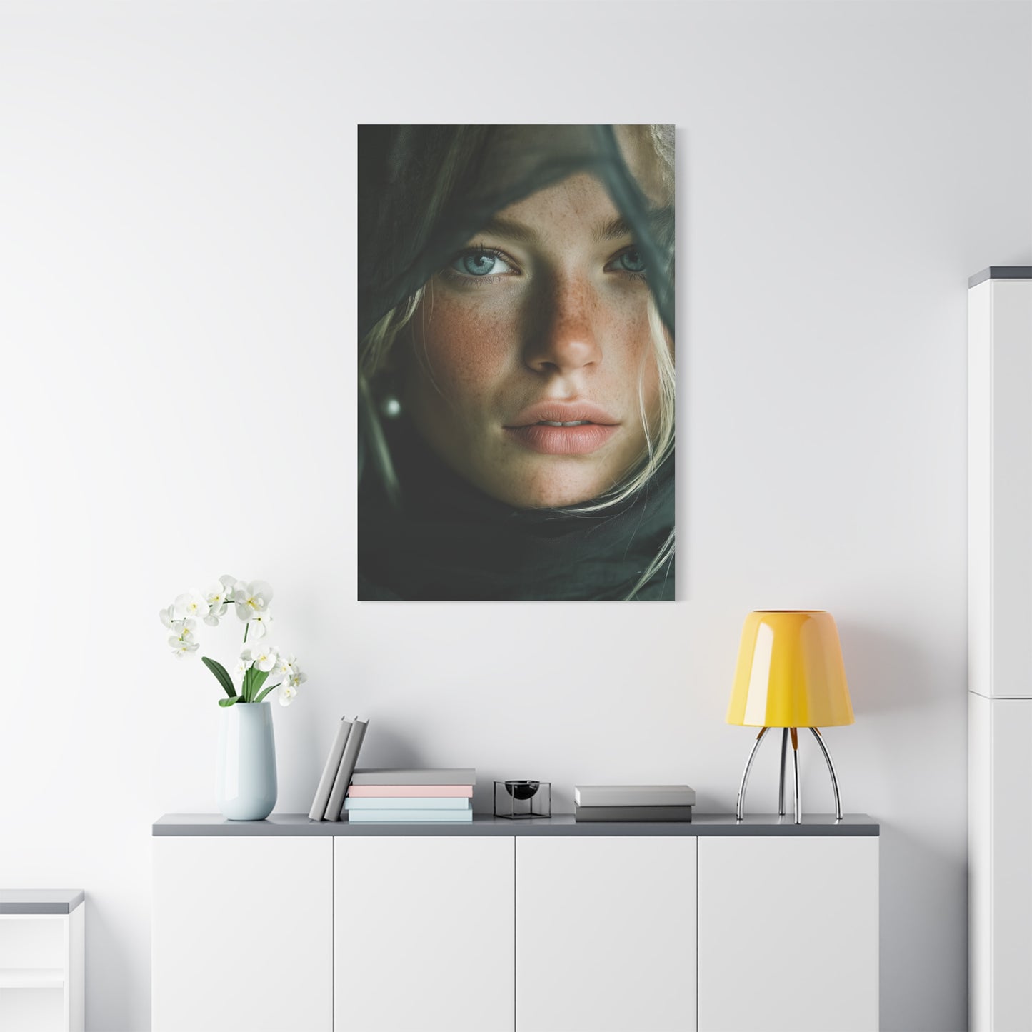 Veiled Blonde Minimal Portrait Wall Art & Canvas Print