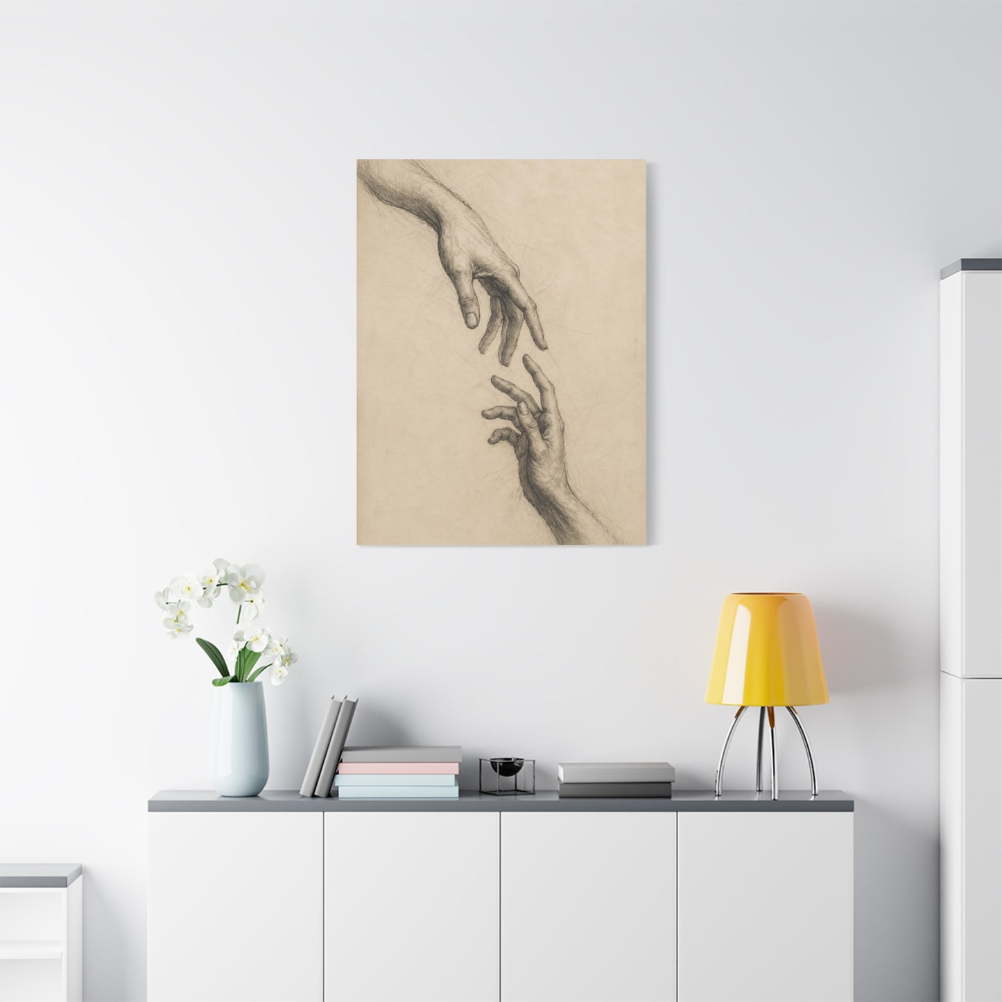 Expressive Hands Charcoal Study Wall Art & Canvas Print